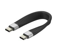 Techly Cavo Corto Piatto USB-C™ Maschio a USB-C™ Maschio E-Mark Rica
