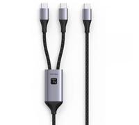 Techly Cavo di Ricarica Sdoppiatore USB-C™ Maschio a Due USB-C™ Maschio 100W 1,5