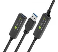 Techly Cavo Prolunga Attivo USB3.2 SuperSpeed+ Estensore di Segnale 20m Nero