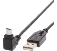 Techly Cavo USB 2.0 A maschio/mini B maschio 90° 1,8 m Nero