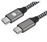 Techly Cavo USB-C 622397 Maschio 3.2 – 5A 100W 1 m Alluminio Nero/Grigio