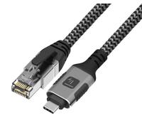 Techly Cavo 369731 USB-C maschio a Ethernet RJ45 maschio 5 m Nero/Argento