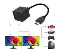 Techly Video Splitter Cable HDMI M to 2 x HDMI F ICOC HDMI-F-002 - HDMI cables (HDMI, 2 x HDMI, Male, Female, Gold, Black)