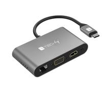 Techly Docking Station USB-C™ SuperSpeed Multiporta USB HDMI VGA RJ45 Micr