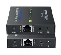 Techly Extender HDMI 364187 – 4K@60Hz 18Gbps HDR10 zero latenza su cavo Cat.6/6A/7 fino 70 m – Nero