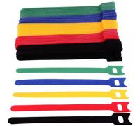 Techly Fascette Fermacavo Multicolor in Feltro Adesivo Set da 10pz