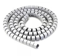 Techly 108750 Guaina Raccoglicavi Diametro 25mm a Spirale 20m Grigio Grigio Chiaro