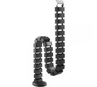 Techly Guaina Raccoglicavi Flessibile Vertebra Passacavi Lunghezza 1300 mm Nero