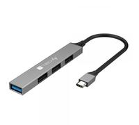 Techly Hub USB-C™ 3.2 a 4 porte USB-A Slim in Metallo