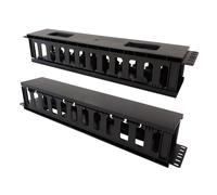 Techly I-CASE CABLE-FR2 Organizer per cavi 2U per armadi rack da 19" con copertura, nero