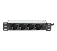 Techly Professional Multipresa 4 Posti da Rack 10'' Spina Schuko Angolata 1U Ins