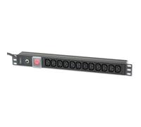 Techly I-CASE STRIP-12C Barra di alimentazione 19' 1U X12 - prese C13, spina C20 per UPS