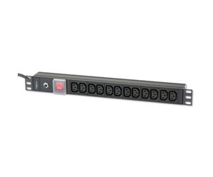 Techly I-CASE STRIP-12C Barra di alimentazione 19' 1U X12 - prese C13, spina C20 per UPS