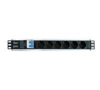 Techly Professional Multipresa Rack 19'' 6 posti 023233 con magnetotermico e spina Schuko angolata