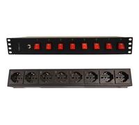 Techly Professional Multipresa a 8 Posti da Rack 19'' con 8 Interruttori Luminos