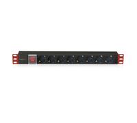 Multipresa 8 Posti da Rack 19'' con Interruttore Spina Schuko Angolata 1U