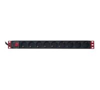 Techly Professional Multipresa Rack 19'' 9 posti 1U con interruttore Spina Schuko