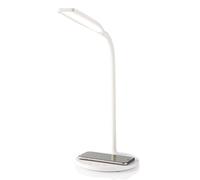 Techly Lampada da scrivania 620232 – 36 LED con caricatore wireless integrato per smartphone Bianco