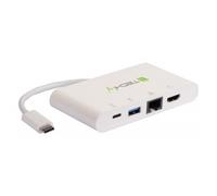 Techly IADAP USB31-DOCK1 Adattatore USB-C a HDMI 4K, USB-A 3.0, RJ45 Gigabit, USB-C PD