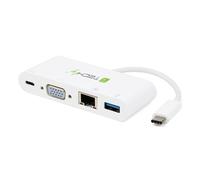 Techly IADAP USB31-DOCK2 Adattatore USB-C a USB-A 3.0, USB-C PD, VGA, RJ45 Gigabit