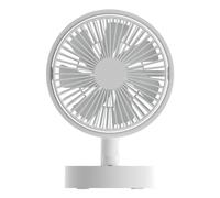 Techly 621710 Mini Ventilatore Rotante da Tavolo a 10 velocità Ricarica USB-C™ Bianco