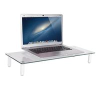 Techly Ripiano universale 028504 in vetro trasparente per monitor, laptop e notebook