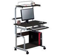 TECHLY - ICA-TB 7800BK - Scrivania per Computer Compatta Multifunzione, Nero Lucido