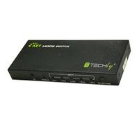 Techly Switch HDMI 5 in 1 Out con telecomando – 4Kx2K, 3D – Nero
