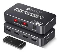 Techly Switch HDMI 367171 2.0b 3 in 1 out 4K HDR HDCP2.2 con telecomando Nero
