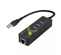 Techly IDATA USB-ETGIGA-3U2 Scheda di rete/adattatore USB 3.0 a RJ45 Gigabit, hub 3x USB 3.2