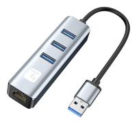 Techly Adattatore Convertitore USB tipo A a RJ45 Gigabit con Hub 3 Porte USB 5 G