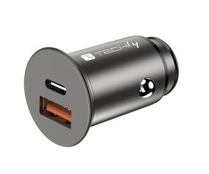 Techly IUSB2-CAR5-AC38W Caricatore per auto USB-C & USB-A 38W/3A 5-12V