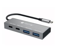 Techly IUSB32C-HUB4AC2 replicatore di porte e docking station per laptop Cablato USB 3.2 Gen 1 (3.1 Gen 1) Type-C Argento NEW