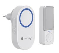 Techly Kit Campanello Wireless fino a 180m con Pulsante IP56 Battery Free