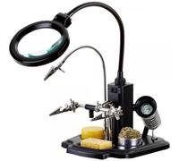 Techly 360783 Kit per Saldatura con Lampada LED e Lente ingrandimento Nero
