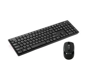 Techly Kit Tastiera Standard e Mouse Wireless 2.4GHz Nero