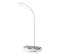 Techly Lampada da scrivania 620232 – 36 LED con caricatore wireless integrato per smartphone Bianco