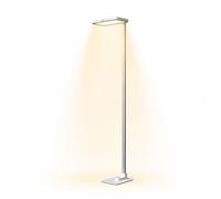 Techly 624322 Lampada LED da Pavimento Ricaricabile con Altezza Regolabile, Bianca Bianco