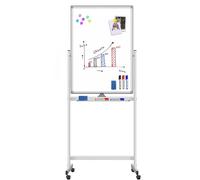 Techly Lavagna Magnetica Bifacciale 60x100 cm con Ruote e Mensola per Pennarelli