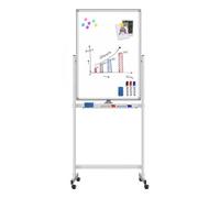 Techly Lavagna Magnetica Bifacciale 60x100 cm con Ruote e Mensola per Pennarelli