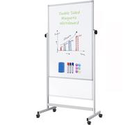 Techly 622045 Lavagna Magnetica Bifacciale 80x120cm con Ruote e Altezza Regolabile