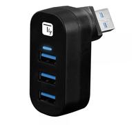 Techly Mini Hub Rotante con 3 Porte USB 3.0 Nero