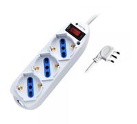 Techly 103021 Multipresa 3 Posti Italiana Bipasso/Schuko con Spina 10A Bianco