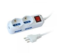 Multipresa 4 Posti Italiana Bipasso / 2 Schuko con Interruttore