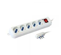Techly Multipresa 5 Posti Italiana Bipasso / Schuko Spina Angolata