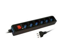 Techly Multipresa 6 Posti Italiana Bipasso con Interruttore Cavo 5m Nero