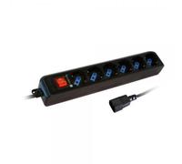 Techly Multipresa 6 posti nera con spina VDE