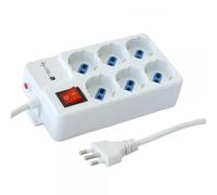 Multipresa 6 Posti Italiana Bipasso / Schuko Angolata