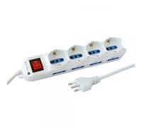 Techly Multipresa 8 Posti Italiana Bipasso / 4 Schuko con Interruttore