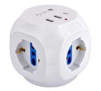 Techly Multipresa a Cubo 3 Posti con 2 Porte USB-A e 1 USB-C™ QC3.0
